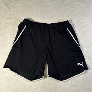 Puma Womens Black Athletic Shorts Dry Cell Logo Athletic Gym Workout Size L